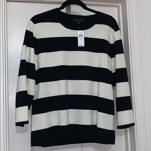 Ann Taylor Black and White Sweater XL